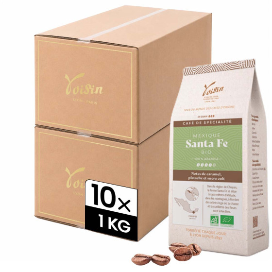 Café de Spécialité en Grains Bio Café Voisin Mexique Santa Fe - 10 paquets - 10 Kg