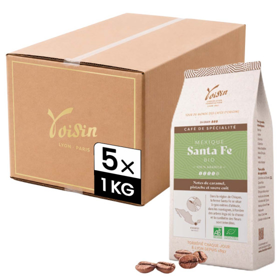 Café de Spécialité en Grains Bio Café Voisin Mexique Santa Fe - 5 paquets - 5 Kg