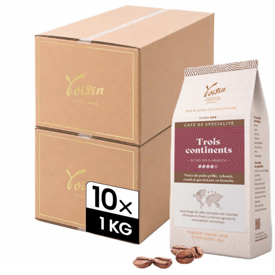Café de Spécialité en Grains Café Voisin Trois continents - 10 paquets - 10 Kg