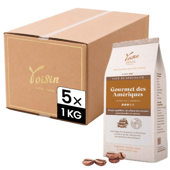 Café de Spécialité en Grains Café Voisin Gourmet des Amériques - 5 paquets - 5 Kg