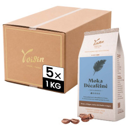 Café en Grains Café Voisin Moka Décaféiné à l'eau - 5 paquets - 5 Kg