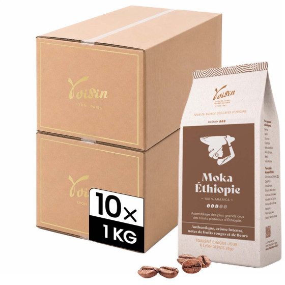 Café en Grains Café Voisin Moka Ethiopie - 10 paquets - 10 Kg