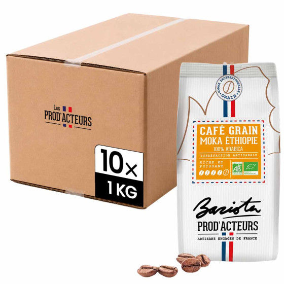 Café en Grains Bio Prod' Acteurs Moka Éthiopie - 10 paquets - 10 Kg
