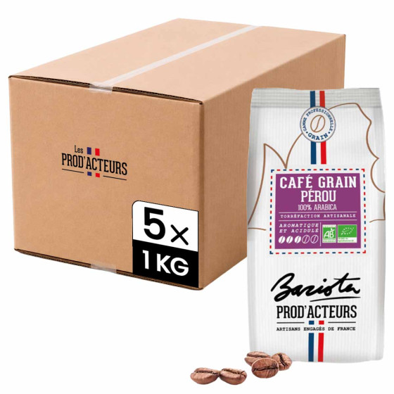 Café en Grains Bio Prod' Acteurs Pérou - 5 paquets - 5 Kg