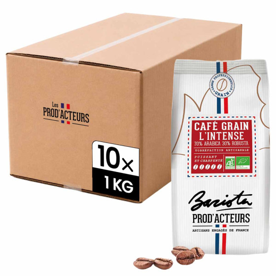 Café en Grains Bio Prod' Acteurs L'Intense - 10 paquets - 10 Kg