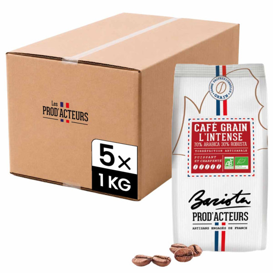 Café en Grains Bio Prod' Acteurs L'Intense - 5 paquets - 5 Kg