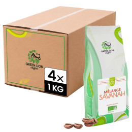 Café en grains Bio Green Lion Coffee Mélange Savanah - 4 paquets - 4 Kg