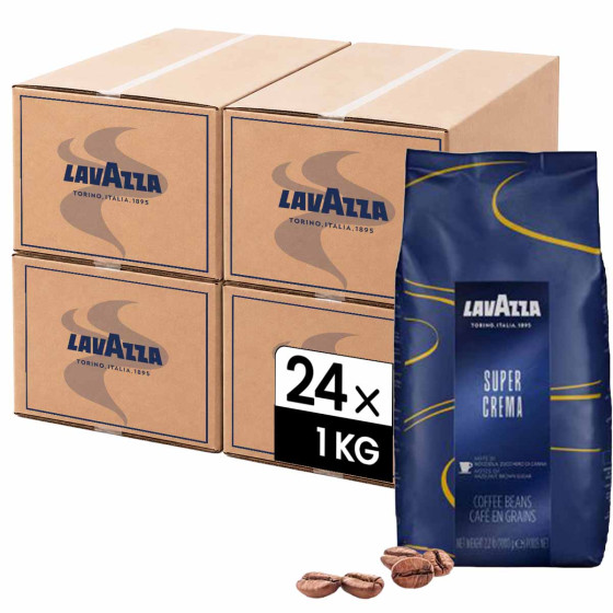 Café en Grains Lavazza Super Crema - 24 paquets - 24 Kg