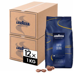 Café en Grains Lavazza Super Crema - 12 paquets - 12 Kg