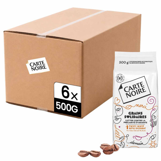Café en Grains Carte Noire Solidaire - 6 paquets - 3 Kg
