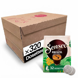 Dosette Senseo Café Brazil 100% Arabica - 10 paquets - 320 dosettes compostables