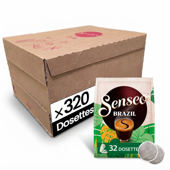 Dosette Senseo Café Brazil 100% Arabica - 10 paquets - 320 dosettes compostables