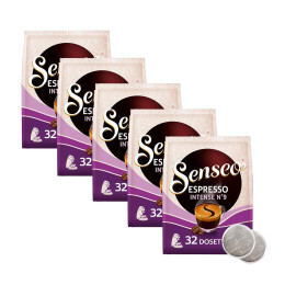 Dosette Senseo Espresso Intense 100% Arabica - 5 paquets - 160 dosettes compostables