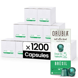 Capsule Nespresso Compatible Café Orubia Brésil 100% Arabica Intensité 5  - 1200 capsules