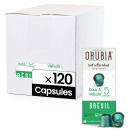 Capsule Nespresso Compatible Café Orubia Brésil 100% Arabica Intensité 5 - 120 capsules