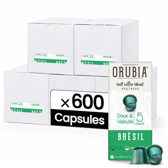 Capsule Nespresso Compatible Café Orubia Brésil 100% Arabica Intensité 5 - 600 capsules