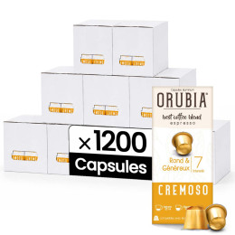 Capsule Nespresso Compatible Café Orubia Cremoso 100% Arabica Intensité 7 - 1200 capsules