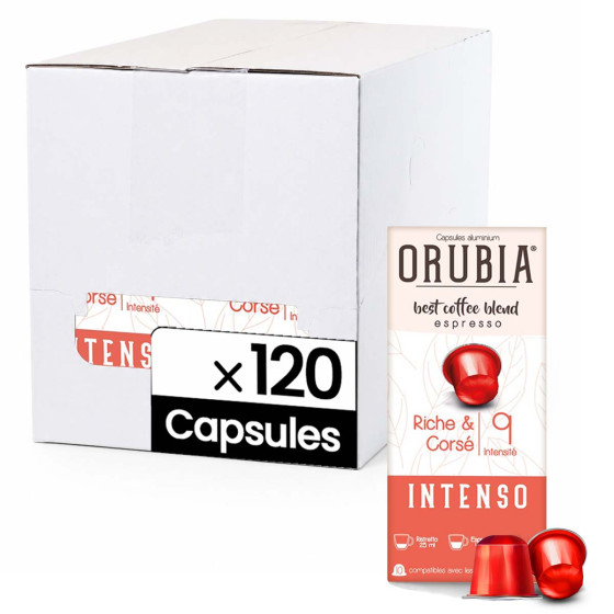 Capsule Nespresso Compatible Café Orubia Intenso 50% Arabica Intensité 9 - 120 capsules