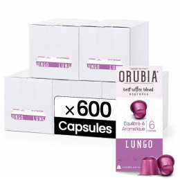 Capsule Nespresso Compatible Café Orubia Lungo 100% Arabica Intensité 6 - 600 capsules