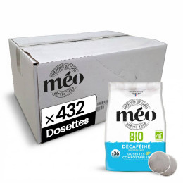Dosette Senseo compatible Bio Cafés Méo Décaféiné – 12 paquets - 432 dosettes