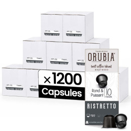 Capsule Nespresso Compatible Café Orubia Ristretto 100% Arabica Intensité 10 - 1200 capsules