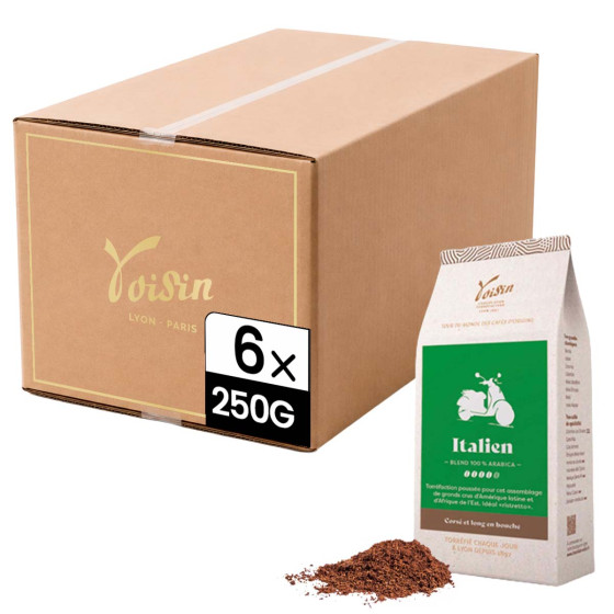 Café Moulu Café Voisin Italien - 6 paquets - 1,5 Kg