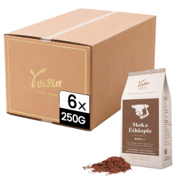 Café Moulu Café Voisin Moka Ethiopie - 6 paquets - 1,5 Kg