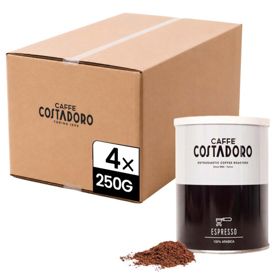 Café Moulu Costadoro Arabica Espresso - 4 boites métal - 1 Kg
