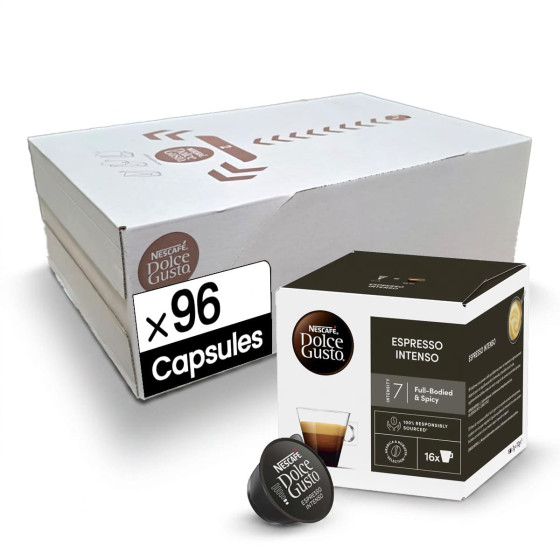 Capsules Nescafé Dolce Gusto Café Espresso Intenso - 6 boîtes - 96 capsules