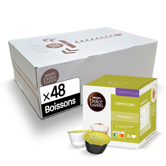 Capsules Nescafé Dolce Gusto Cappuccino - 6 boîtes - 48 boissons