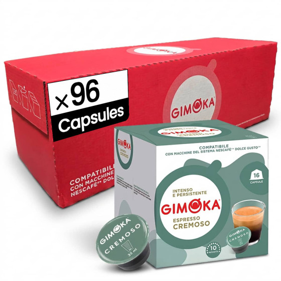 Capsule Dolce Gusto Compatible Gimoka Espresso Cremoso - 6 paquets - 96 Capsules