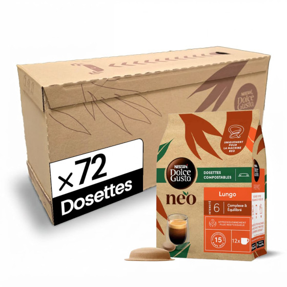 Dosettes Nescafé Dolce Gusto NEO Lungo - 6 boîtes - 72 dosettes