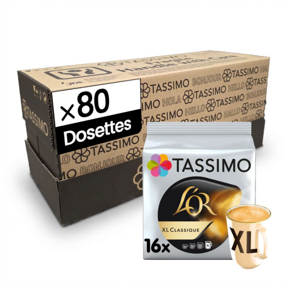 Dosette Tassimo Café L'Or XL Classique - 5 paquets - 80 dosettes