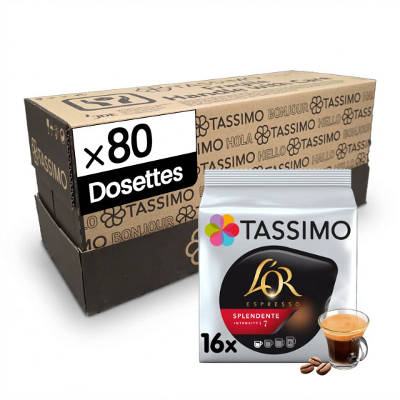 Dosette Tassimo Café L'Or Espresso Splendente - 5 paquets - 80 dosettes