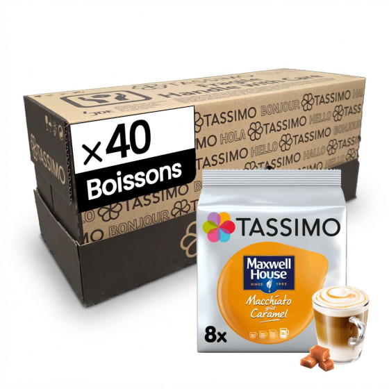 Dosette Tassimo Maxwell House Macchiato Caramel - 5 paquets - 40 Boissons