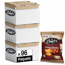 Chips Bret’s Poulet Braisé 25g - 3 cartons - 96 paquets