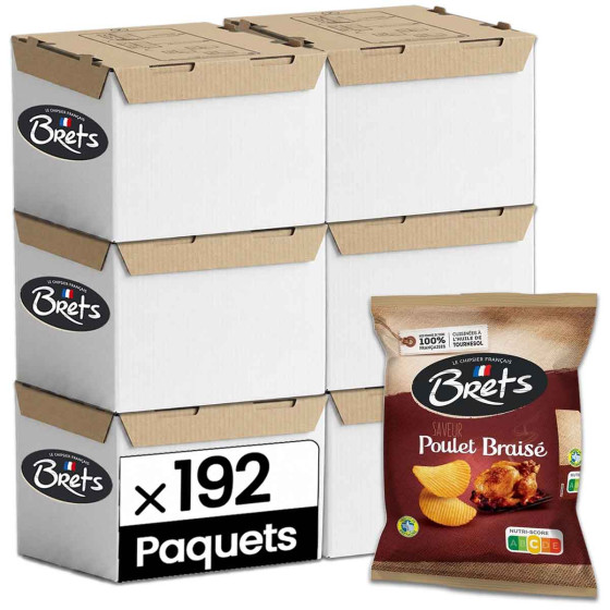 Chips Bret’s Poulet Braisé 25g - 6 cartons - 192 paquets