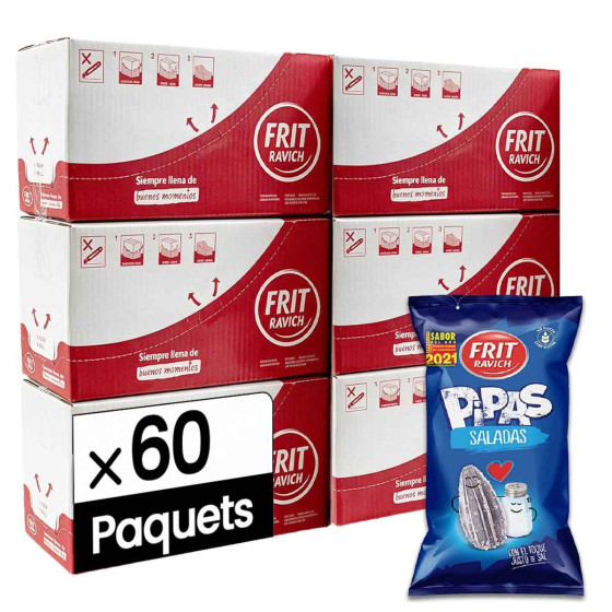 Graines de Tournesol Salées Frit Ravich Pipas 40g - 6 cartons - 60 paquets