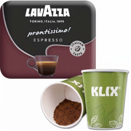 Gobelet Pré-dosé Lavazza compatible KLIX Café Espresso non sucré - 17 boissons