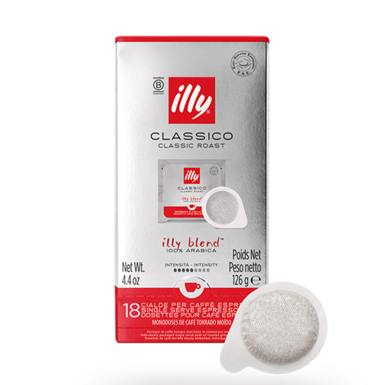 Dosette ESE illy Espresso Torréfaction Classique Rouge - 18 dosettes emballées individuellement