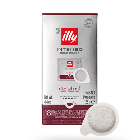 Dosette ESE illy Espresso Torréfaction Intense Marron - 18 dosettes emballées individuellement