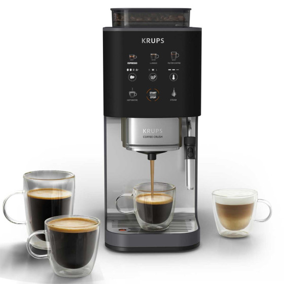 Krups Coffee Crush Edition SA404BE1 Carbone - Buse vapeur intégrée