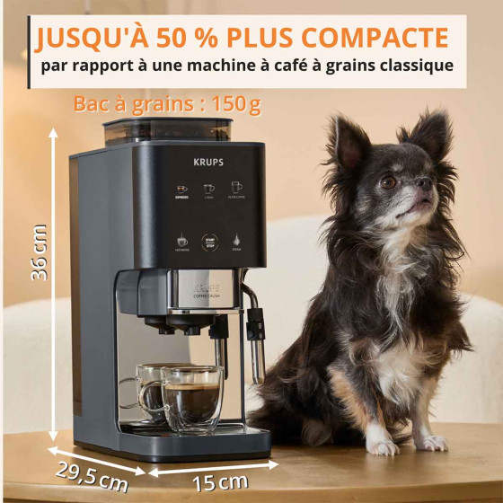 Krups Coffee Crush Edition SA404BE1 Carbone - Buse vapeur intégrée
