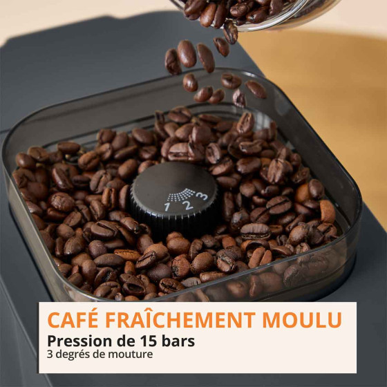 Krups Coffee Crush Edition SA404BE1 Carbone - Buse vapeur intégrée