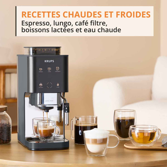 Krups Coffee Crush Edition SA404BE1 Carbone - Buse vapeur intégrée