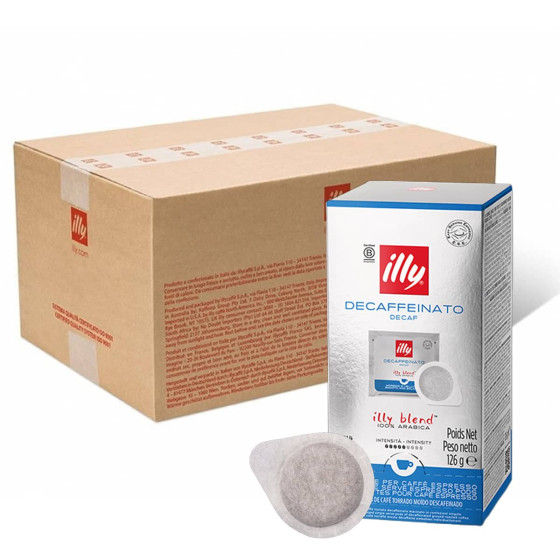 Dosette ESE illy Espresso Décaféiné 12 boites 216 dosettes emballées individuellement