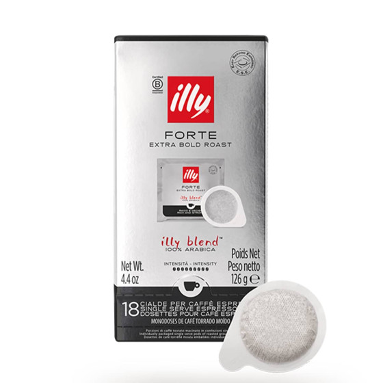 Dosette ESE illy Espresso Torréfaction Forte - 18 dosettes emballées individuellement
