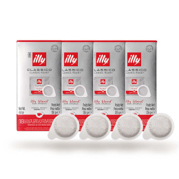Dosette ESE illy Espresso Torréfaction Classique Rouge - 4 boites - 72 dosettes emballées individuellement