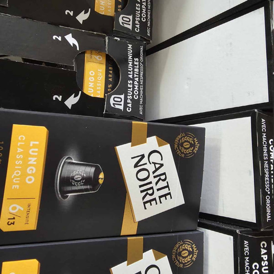 Capsule Nespresso Compatible Café Carte Noire Lungo Classique n°6 - 10 boites - 100 Capsules