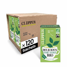 Thé Vert Bio Clipper Vert Nature - 6 boites - 120 sachets